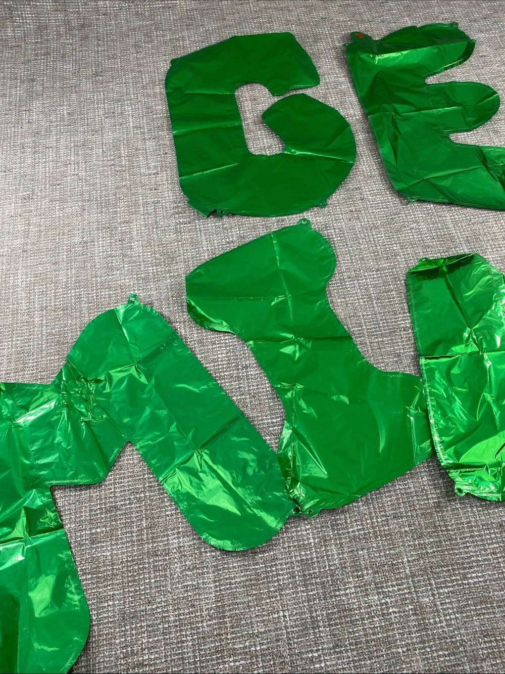 ‘Be Mine’ Green Letter Balloon Banner - Metallic Letter Decorations